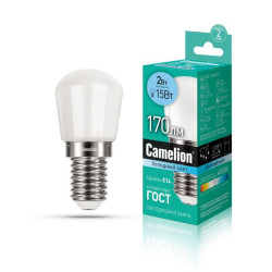 Лампа светодиодная LED2-T26/845/E14 2Вт шар матовая матовая 4500К бел. E14 170лм 207-244В Camelion 13154