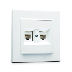 Розетка компьютерная двойн. СП Karea 16А IP20 CAT 5 бел. Makel 56001036