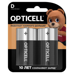 Элемент питания алкалиновый D/LR20 1.5В (блист. 2шт) Basic Opticell 5051005/6051005