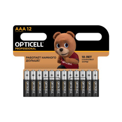 Элемент питания алкалиновый AAA/LR03 (блист. 12шт) Professional Opticell 5052006/6052006