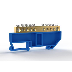 Шина нулевая на DIN-изоляторе 6х9мм 10 отвер. латунь TOKOV ELECTRIC TKE-BCB-69-10-DIN/N