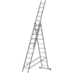 Лестница трехсекционная 3х10 H=285/481/674см 12.19кг алюм. FIT 65435
