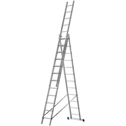 Лестница трехсекционная 3х12 H=343/594/841см 17.83кг усиленная алюм. FIT 65438