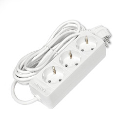 Удлинитель 3х5м с заземл. 10А IP20 2.2кВт ПВС 3х0.75 бел. DOMTOK 2376