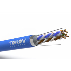 Кабель витая пара F/UTP 4х2х23AWG(0.57мм) кат.6 нг(А)-HF (LSZH) indoor Fluked tested 305м (м) PRO TOKOV ELECTRIC TKP-C08-F/UTP-42-6-305-LSZH