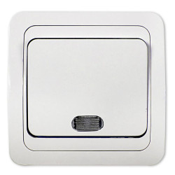 Выключатель 1-кл. СП Classico 2121 10А IP20 с подсветкой бел. ASD / IN HOME 4680005959853
