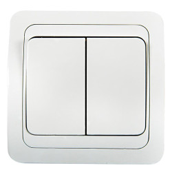 Выключатель 2-кл. СП Classico 2023 10А IP20 бел. ASD / IN HOME 4680005959860