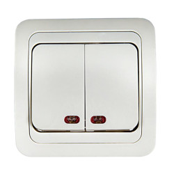 Выключатель 2-кл. СП Classico 2123 10А IP20 с подсветкой бел. ASD / IN HOME 4680005959877
