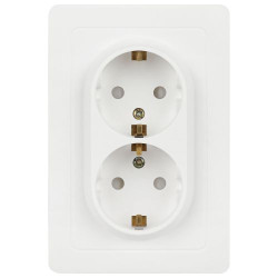 Розетка 2-м СП Style 7-208-01 16А 250В IP20 2х2P+E Schuko с заземл. защ. шторки бел. Intro Б0060625