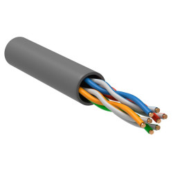 Кабель витая пара U/UTP 5E 4х2х24AWG LSZH сер. (уп.305м) РФ/Т ITK LC1-C5E04-121-T-R