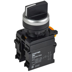 Переключатель 2 полож. 1НО+1НЗ возвратный черн. MASTER IEK MI-SW60-11X22-3-24-2-K02